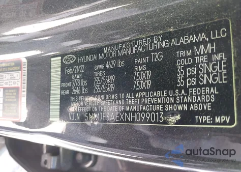 2022 Hyundai Tucson Sel from USA, damaged, VIN 5NMJF3AEXNH099013